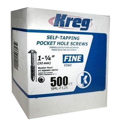 thumbnail image 2 of Kreg SML-F150-500 Zinc Pocket-Hole Screws 1/2 Inch, Fine Thread Maxi... 2 of 10