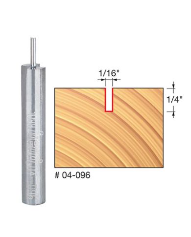 STRAIGHT BIT 1/16"x1/4" SHANK 1/4"       - 04-096