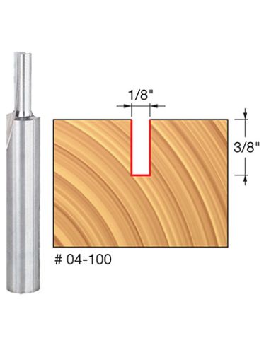 STRAIGHT BIT 1/8"x3/8" SHANK 1/4"        - 04-100