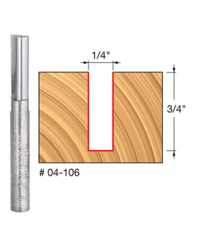 STRAIGHT BIT 1/4"x3/4" SHANK 1/4"        - 04-106