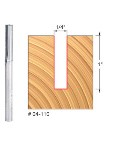 STRAIGHT BIT 1/4"x1" SHANK 1/4" LONG     - 04-110