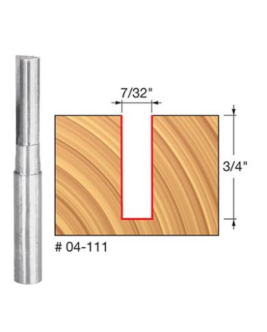 STRAIGHT BIT 7/32"x3/4" SHANK 1/4"       - 04-111