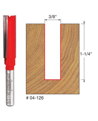 STRAIGHT BIT 3/8"x1-1/4" SHANK 1/4"      - 04-126