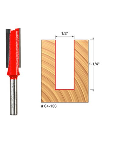 STRAIGHT BIT 1/2"x1-1/4" SHANK 1/4"      - 04-133