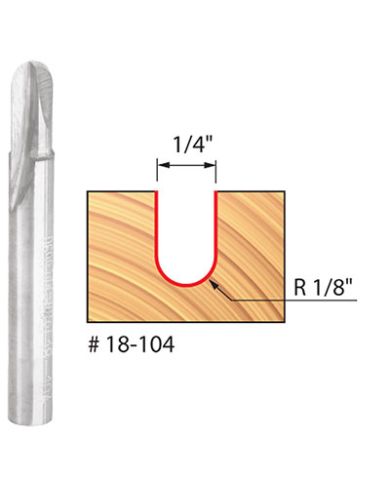 ROUND NOSE BIT 1/4"x3/8" SHANK 1/4" - 18-104