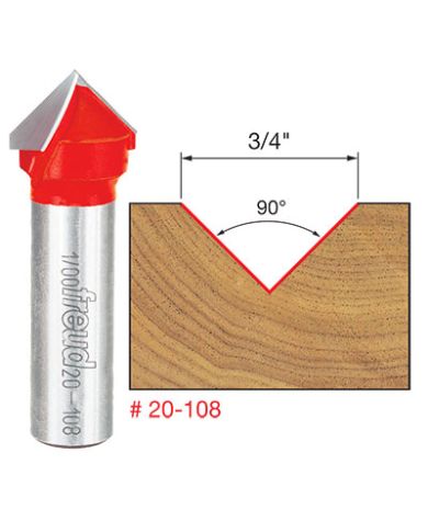 V GROOVING BIT 90º 3/4"x1/2" SHANK 1/2" - 20-108