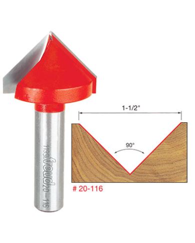 V GROOVING BIT 90º 1-1/2"x1" SHANK 1/2" - 20-116