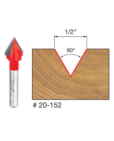 V GROOVING BIT 60º 1/2"x1/2" SHANK 1/4" - 20-152