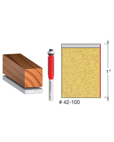 FLUSH TRIM BIT 3/8"x1" SHANK 1/4" - 42-100