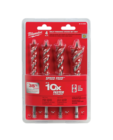 SPEED FEED WOOD BIT 6-1/2" SET, PKG:4    - 48-13-0400