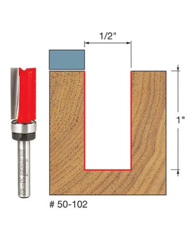 FLUSH TRIM BIT 1/2"x1" SHANK 1/4"        - 50-102