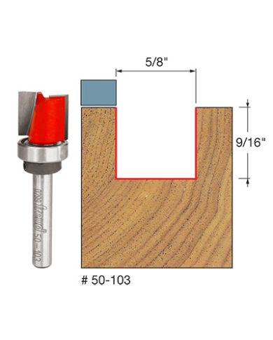 FLUSH TRIM BIT 5/8"x9/16" SHANK 1/4"     - 50-103