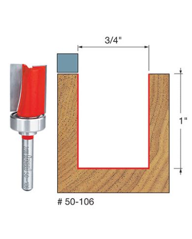 FLUSH TRIM BIT 3/4"x1" SHANK 1/4"        - 50-106