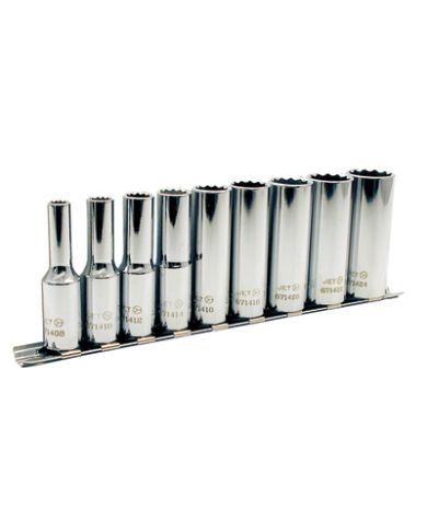 9PC CHROME SOCKET SET 3/8" JET - 601227
