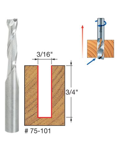 UP SPIRAL BIT 3/16"x3/4" SHANK 1/4"      - 75-101