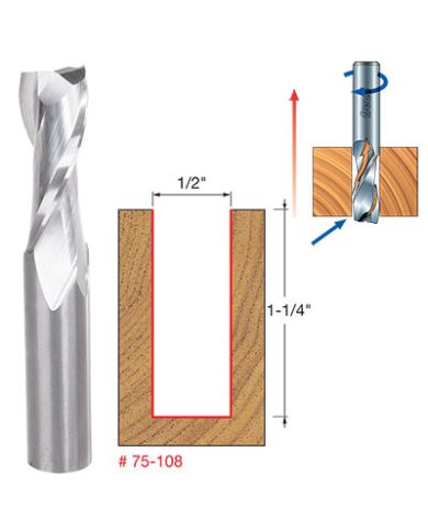 UP SPIRAL BIT 1/2"x1-1/4" SHANK 1/2"     - 75-108