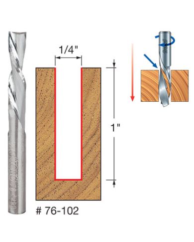 DOWN SPIRAL BIT 1/4"x1" SHANK 1/4"       - 76-102