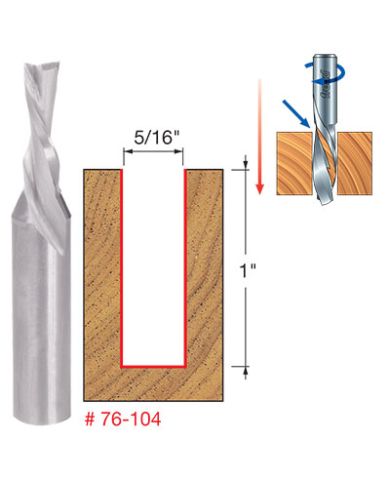 DOWN SPIRAL BIT 5/16"x1" SHANK 1/2"      - 76-104