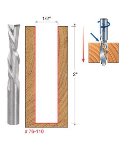 DOWN SPIRAL BIT 1/2"x2" SHANK 1/2"       - 76-110