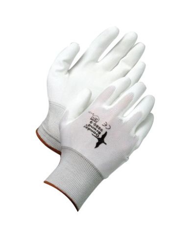 WHITE NYLON/POLYURETHANE GLOVE, LARGE - 99-1-9880-9