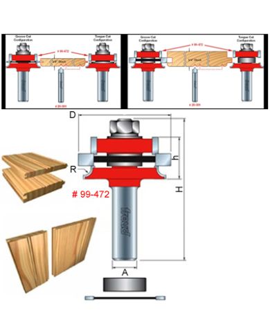 BEADBOARD BIT SYSTEM, TONGUE 1/4 OR 1/16 - 99-472