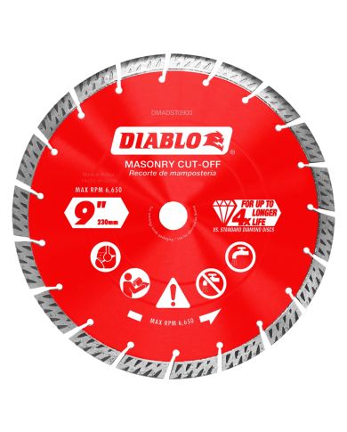 DIABLO 9" SEGMENTED TURBO DIAMOND DISC - DMADST0900