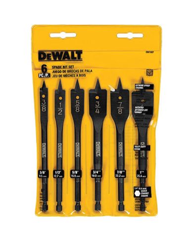 3/8" TO 1" SPADE BIT SET, PCS:6 - DW1587