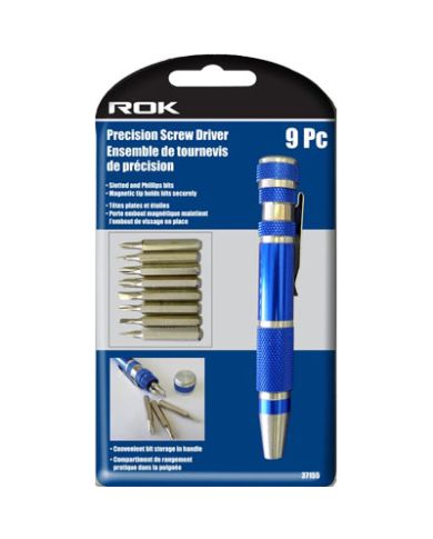 PRECISION SCREWDRIVER, PKG:9             - ROK37155