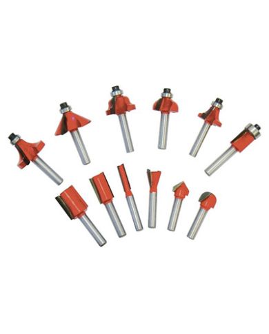 12 PC CARBIDE ROUTER BIT SET             - ROK38002