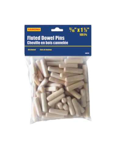 1/4"x1-1/2" FLUTED DOWEL PINS, PKG:100   - ROK44023