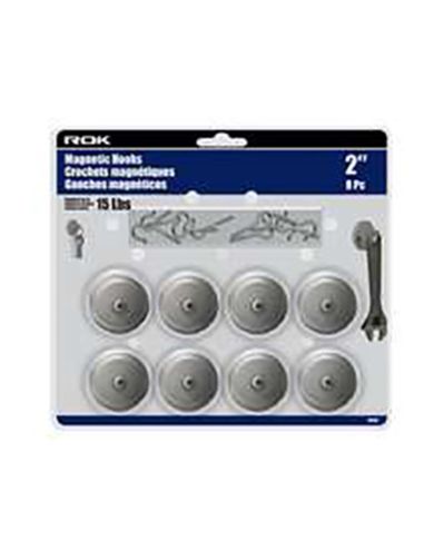 8 PC 2" MAGNETS WITH HOOKS - ROK70192