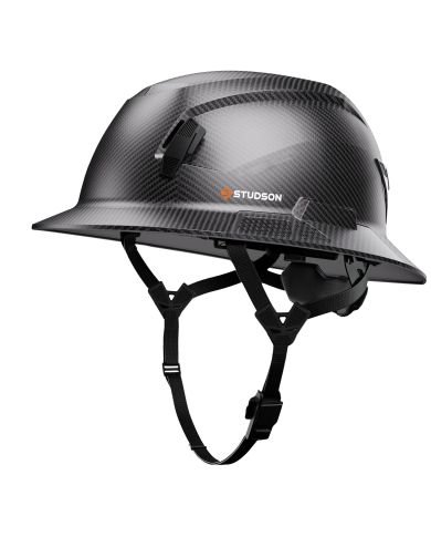 CARBON STYLED BLACK CLASS E FULL BRIM SAFETY HELMET