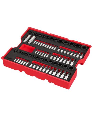 JEU DE DOUILLES MÉTRIQUES, SAE ET TORX® 77 PIÈCES 1/4" ET 3/8"DR A/ PLATEAU POUR TIROIRS PACKOUT™
