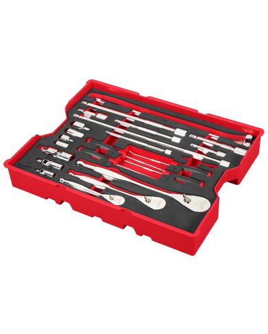 JEU DE CLÉS À CLIQUETS & ACC. 23 PIÈCES 1/4", 3/8" ET 1/2"DR A/ PLATEAU POUR TIROIRS PACKOUT™