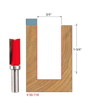 FLUSH TRIM BIT 3/4"x1-3/4" SHANK 1/2"    - 50-118