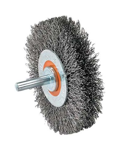 MOUNTED WIRE BRUSH 4" X 1/4" .0118"      - 13-C128