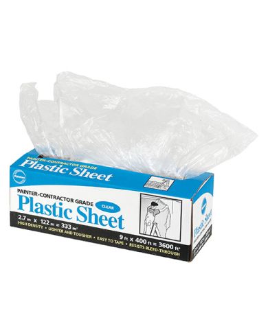 PLASTIC DROP SHEET 9X400' FROSTED CLEAR  - 30500
