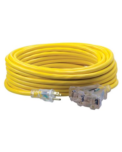 12/3 EXTENSION CORD THREE WAY 50',YELLOW - 4188SW8802