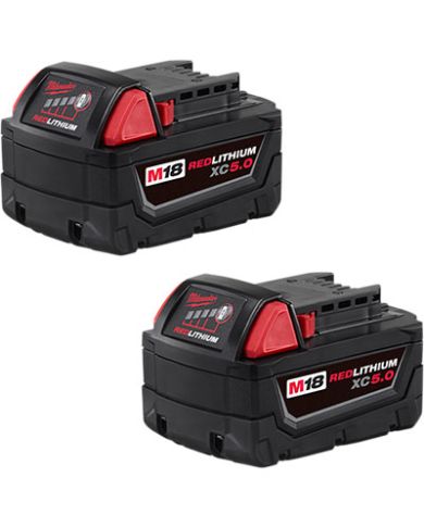 2 PACK M18 RED LITHIUM 5.0AH BATTERY     - 48-11-1852