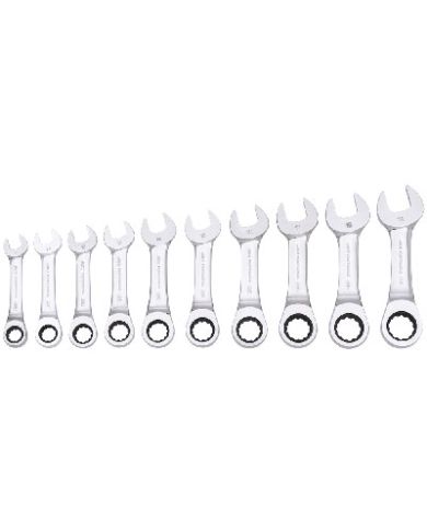 10 RATCHETING STUBBY WRENCH SET METRIC   - 700302