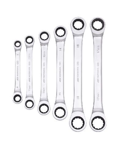 6 RATCHETING DOUBLE WRENCH SET METRIC    - 700396