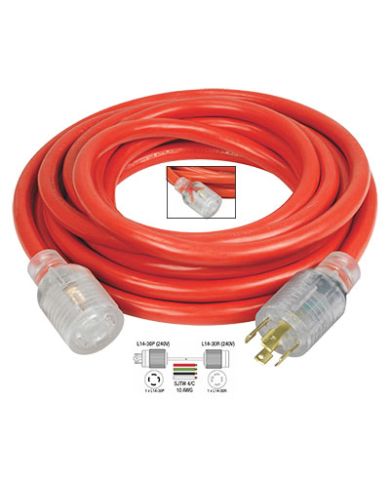 25' GENERATOR EXTENSION CORD 14AWG 30A   - K-L1430-25EXT