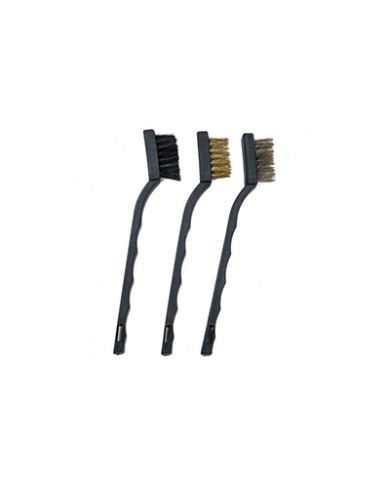 3 PC WIRE BRUSHES WITH PLASTIC HANDLE    - T37995