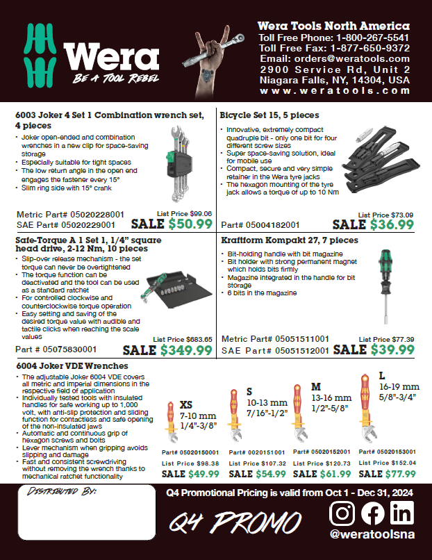 Wera new fall winter 2024-25 flyer